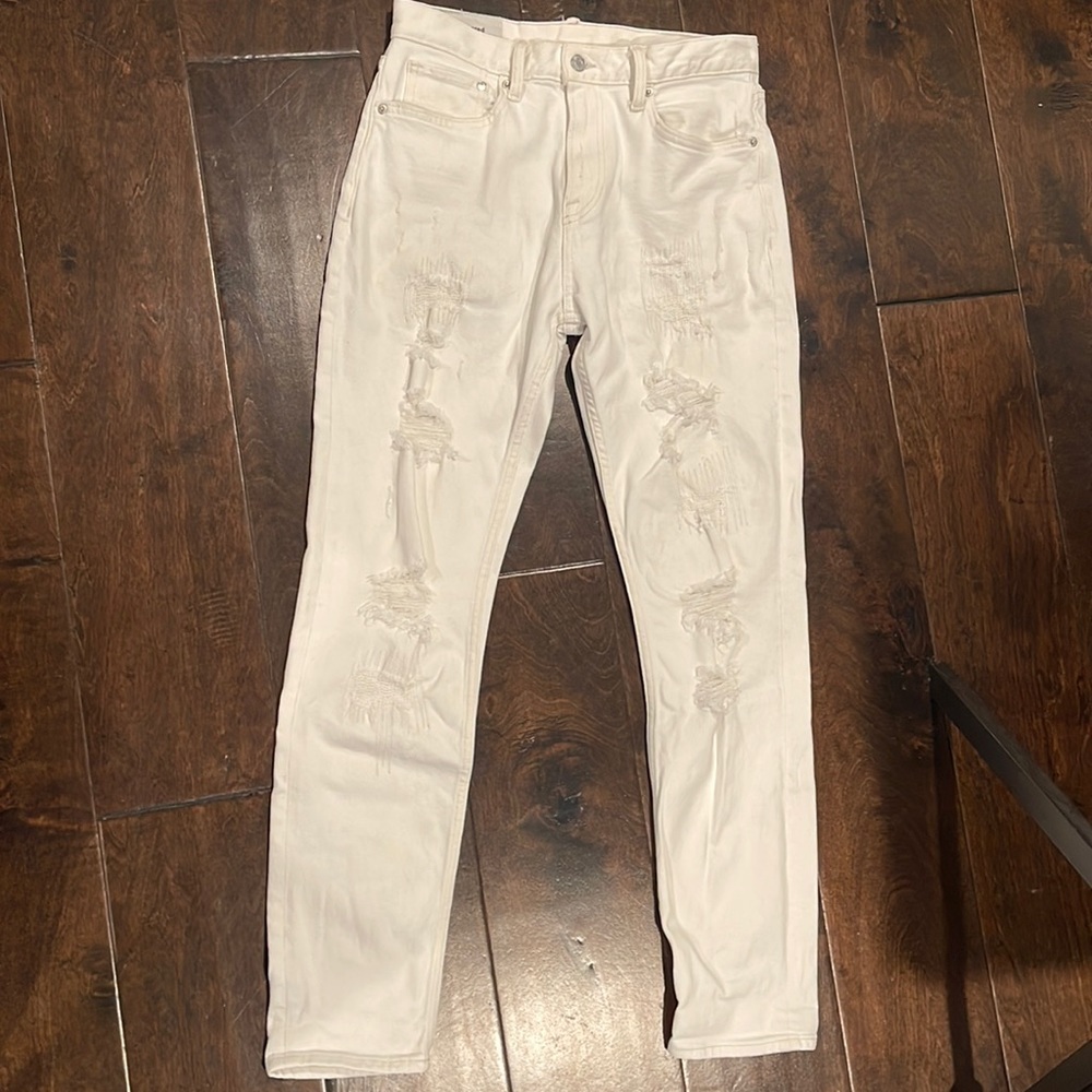 H&M white slim jeans